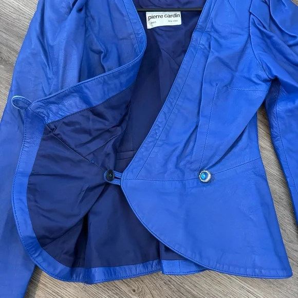 Pierre Cardin Paris VTG 80s Luxury Leather Business Suit, Skirt & Jacket Set - Picture 11 of 15